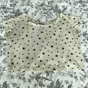 Star Print Flowy Crop Top
